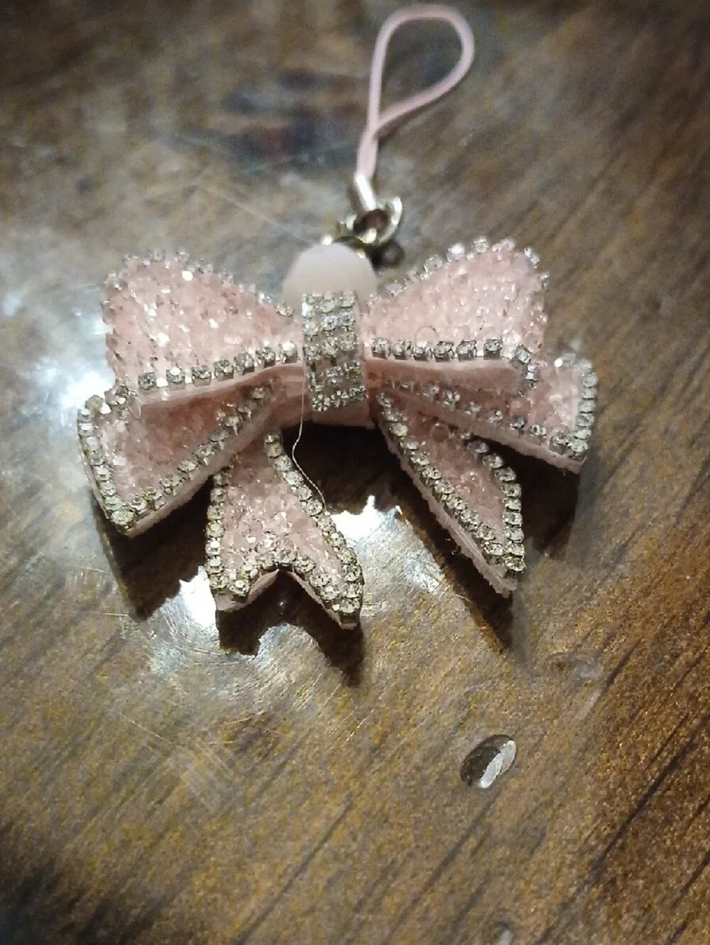 Pink Crystal Bow Charm Bagcharm